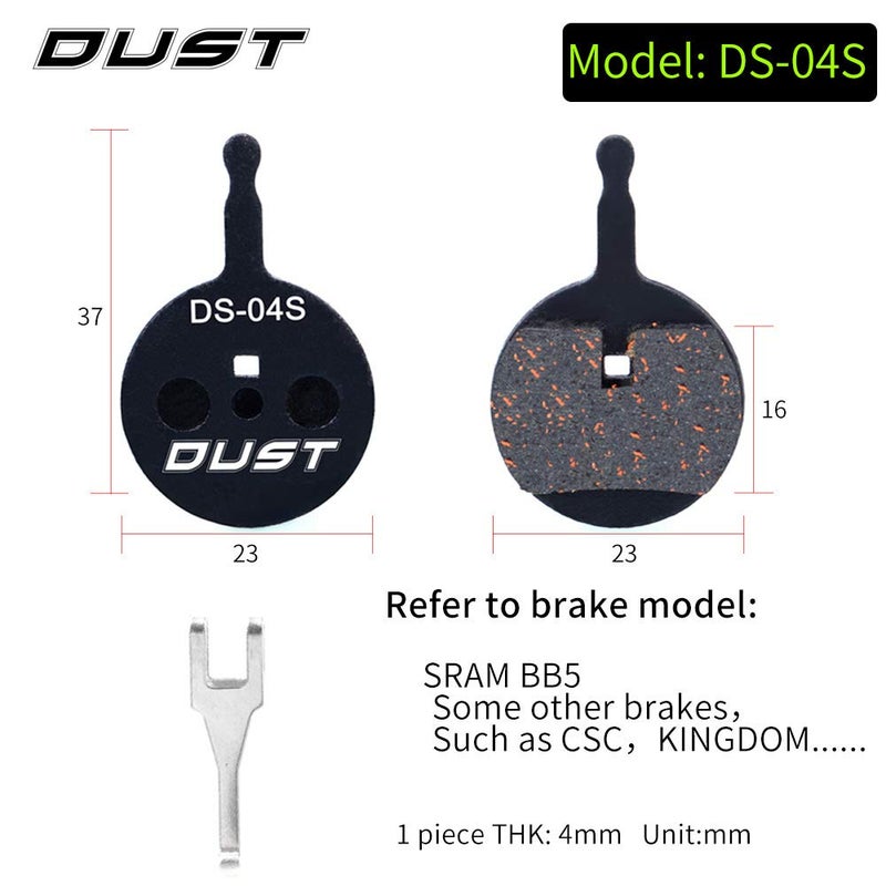 CYCEARTH 4 Pairs Bicycle Bike Disc Brake Pads for Avid Mechanical BB5,BB-5 MTB Bike(Semi-Metallic/Sintered Metal) - Image 2